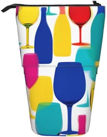 Trousse de rangement verticale rétractable pour verres à cocktail et bouteilles de vin pour l'école, le bureau, le maquillage