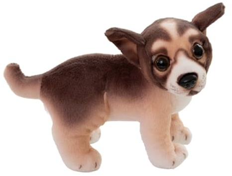 Hund Chihuahua Plüschtier,Simuliertes Tier Hund Plüschtier,Kawaii Hund Kuscheltier,Realistische Hund Plüsch Spielzeug für Wilde Tiere,Geschenk für Freunde und Kinder,Dekoration zu Hause (20 cm,H)