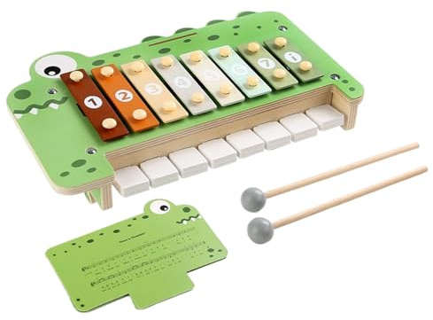 Klavier für Kinder: Mini-Tastatur aus Holz mit Batterien, multifunktionales Lernspielzeug, melodischer Rhythmus-Trainingsgerät, interaktiver Klang für Lerninstrumente | Mus-Erlebnis