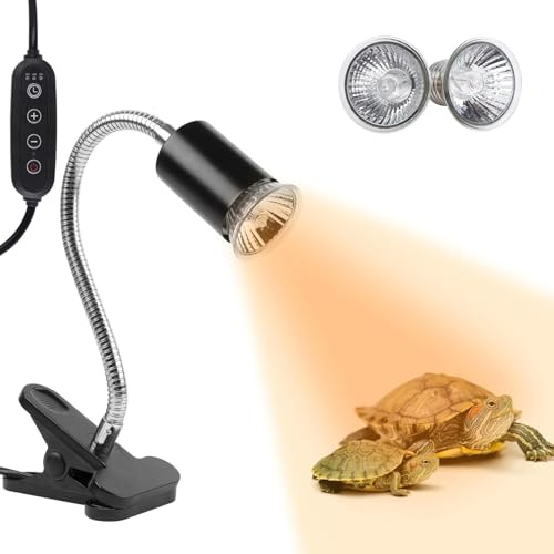 Frogetu Schildkröte Wärmelampe Terrarium, Reptilien UVA UVB Lampe Terrarium 25W+50W, E27 Reptilien Basking Spot für Schildkröten, Bartagamen, Eidechsen, Reptil