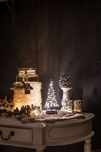 Christmas United LED Weihnachtsbaum 40 LED innen 25cm Metall silber