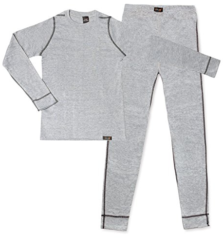 CFLEX Kinder Ski- & Thermowäsche Set - Warme Unterwäsche Langarm POLARDRY - Hellgrau 146-152