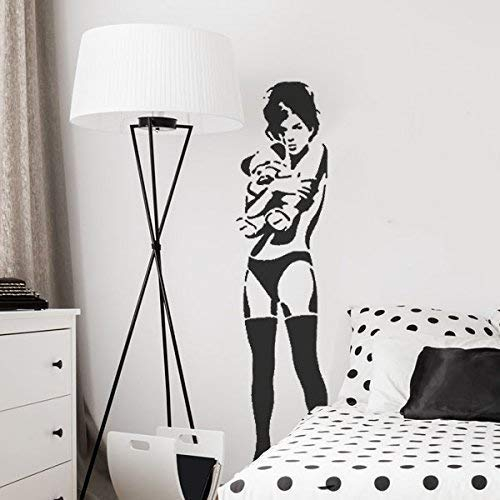 Banksy Mädchen Knuddeln Teddy Schablone | XL Lebensgröße Schablone | Farbe Ihrer Wände mit Ihren Eigene Authentisch Banksy Kunst Große Größen für Mehr Visual Impact - Girl 170cm High