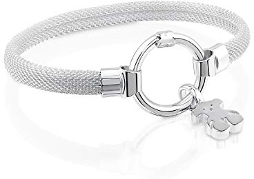 TOUS Armband aus Sterlingsilber für Damen mit Ring, 15 cm lang, elegant und anpassbar, Hold Collection