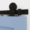 9FT/274cm Interior Sliding Barn Wood Door Hardware Closet Track Kit Single Door Black T Shape Hangers