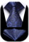 HISDERN Herren Hochzeit Dunkelblaue Krawatten und Einstecktuch Klassisch Paisley Krawattensatz fur Manner