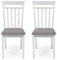 Homely | Set Mit 2 Esszimmerstühlen oder Küchenstühlen - Kansas | Gestell Holz Farbe Hellgrau | Gepolstert Farbe Grau | Ergonomische Rückenlehne | Stuhl für Esszimmer, Wohnzimmer oder Küche | Weiß