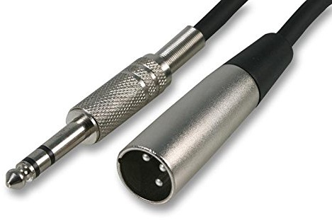 Pro Signal 6.35mm (1/4) Stereo Jack Plug to 3-Pin XLR Plug Lead, 1m Black - PSG01347