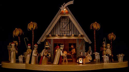 Richard Glässer Weihnachtskrippe beleuchtet - 24x50 cm