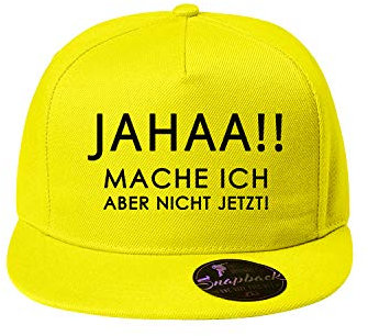 OwnDesigner Jahaa Mache Cap Unisex für Männer und Frauen - Baseball Cap mit Wunsch (Cap 480 Gelb)