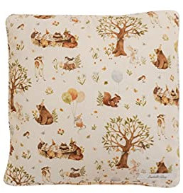 Isabelle Rose Dekokissen Forest Party 40x40cm Sofakissen Deko-Kissen Sofa-Kissen mit Füllung Wald Tiere Zierkissen