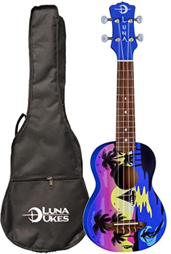 Luna Kauwela Sommer-Sopran-Ukulele – Satin Custom Kauwela Sommergrafik