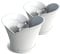 FRANKYSTAR Tulipano - Set di 2 vasi con foro centrale. Vasi da esterno. Colore bianco o grigio. Made in Italy (Bianco)