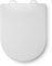 Croydex Telese Stick 'n' Lock D Shaped Soft Close Toilet Seat - Adjustable Hinges with Quick Release Button for Easy Cleaning and Antibacterial Treated Surface, Top & Bottom Fix (White)
