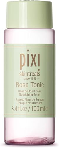 Pixi Beauty Rose Tonic | Lotion Tonique Visage Hydratant à l’Extrait de Rose, de Fleur de Sureau et de Camomille | Aide à Tonifier, Apaiser et Réduire les Rougeurs | 3,4 fl oz / 100 ml