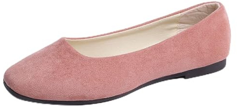 Hwalleum Ballerines plates décontractées à bout carré pour femme - Élégantes - Pour le bureau et la conduite - Couleur unie, rose, 37 EU