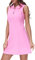 MoFiz Sportkleider Damen Tennis Golf Kleider Ärmellos Sommer Freizeitkleider Baumwolle Polokleid mit Reißverschluss Rosa M