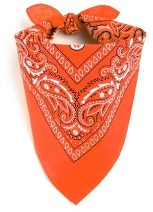 EUROXANTY Bandana aus 100 % Baumwolle | Halstuch für Kopf, Handgelenk | einzigartiges Design | Tücher für Mode und Sport |, orange, One size