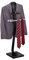 Relaxdays Herrendiener, mit Ablage, Kleiderbutler für Jackett & Hose, HBT: 112x46x32 cm, Stummer Diener, schwarz/silber