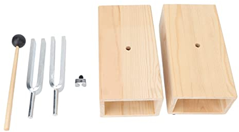 440 Hz Stimmgabel, Resonanzschwingungsgabel aus Edelstahl, Experimentelles Instrument mit Holzresonatorbox