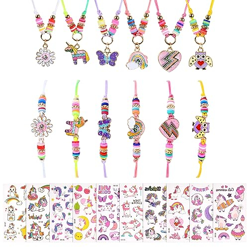 Aucuu 6 Stück Freundschaftsarmband Kinder Armbänder Mädchen,Einhorn Schmuck,Kinderschmuck Freundschafts Armbänder,Armband für Geburtstagsparty Kindergeburtstag Gastgeschenke