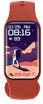 Blackview R1 Smartwatch - Sport Smartwatch - 24 Trainingsmodi - Intelligente Benachrichtigungen - Herzfrequenz- & Schlafmonitor - Menstruationskalender - Wasserdicht IP68- Orangefarbenes Armband