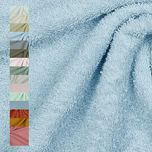 VmG-Store Frottee Stoff Meterware 15 Farben zum Nähen Bademantel Frotteestoff 145cm Breite (005 I Lichtblau)
