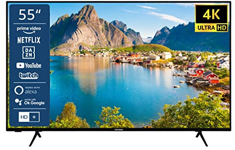 TELEFUNKEN XU55SN550S 55 Zoll Fernseher/Smart TV (4K Ultra HD, HDR, Triple-Tuner, Dolby Atmos) - Inkl. 6 Monate HD+ [2023], Schwarz