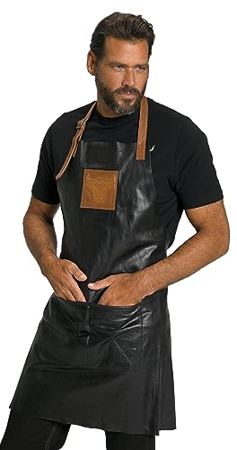 JP 1880 Herren große Größen Übergrößen Menswear L-8XL Lederschürze, Grillen, PullUP Büffelleder, im Nacken verstellbar schwarz II 803288100-II