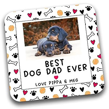 Rib Ticklerz - Personalised Photo Mug Coaster - Funny Dog Dad Gifts - DC146