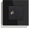 BSEED Enchufe de pared estándar de la UE 1/2 antena de TV coaxial y panel 1/2 en blanco con marco de cristal, color negro, 86 mm