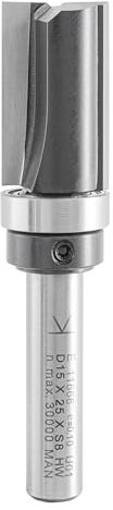 ENT 11666 Bündigfräser HW, Schaft (S) 8 mm, Durchmesser (D) 15 mm, NL 25 mm, SL 32 mm, GL 68 mm, aus Hartmetall, mit Kugellager am Schaft, für die Oberfräse