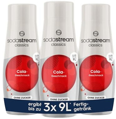 SodaStream Sirup 3x Cola ohne Zucker, 1x Flasche ergibt 9 Liter Fertiggetränk, Sekundenschnell zubereitet und immer frisch, 3x 440 ml