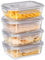 Wilvcsr 4 Pack Glass Lunch Box with Lid, BPA-Free Reusable Meal Prep Containers Glass,Glass Food Container, Clip Lock Glass Food Containers 1040ML
