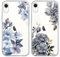 Coalbooliy 2 Stück HandyHülle für iPhone XR Hülle 6,1,Transparent Hülle mit Aesthetic Muster,Ultra Dünn Klar Silikon Case,Weich TPU Stoßfeste Schutzhülle für iPhone XR Cover,Blumen 5