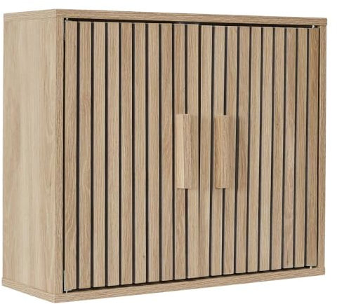 HOME DECO FACTORY, HD0221, Armoire Murale, Modèle Klaus, Collection Natural Crush, Mobilier, Meuble, Meuble de Salle de Bain, 60 x 50 x 20 cm, Marron