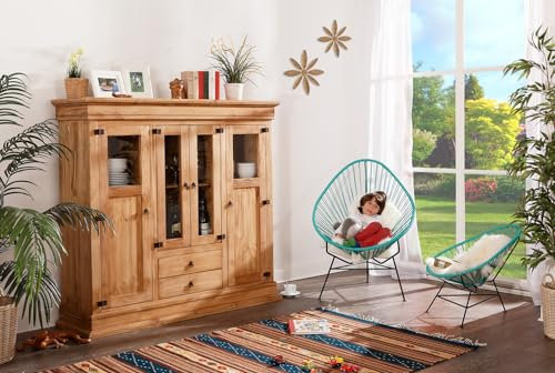 1a Direktimport Highboard Schrank Kommode - original Mexico Möbel - Landhausstil - Pinie Massivholz - mexikanisch
