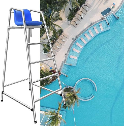 Sillas salvavidas altas for piscinas, silla salvavidas desmontable for exteriores for piscinas de lago, playa y patio, sillas salvavidas elevadas de alta resistencia for piscinas con asiento(78x92x150