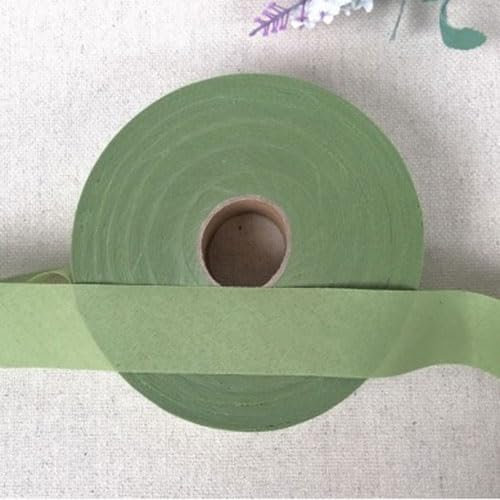 Ungefalzt Schrägband Baumwolle Polyester Gemisch 30mm zum nähen (hellgrün, 10 Metre)