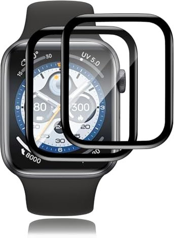 Carantee 2 Stück Panzerglas für Apple Watch 9/8/7 45mm Schutzfolie, 9H Härte Kratzfest Schutzglas, HD Panzerfolie Displayschutz für iWatch 45mm