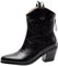 HSyc JRX Stivali da cowboy da donna con chiusura lampo, tacco a blocco, stivaletti alla caviglia, Nero , 43 EU
