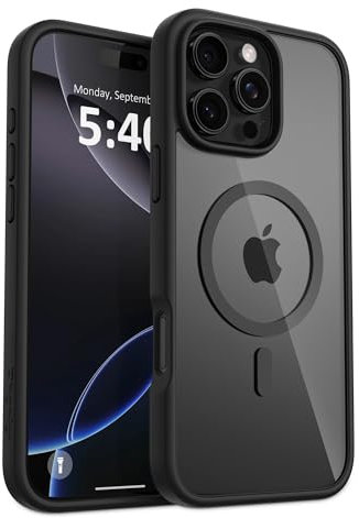 Phonic EchoTech for iPhone 16 Pro Case Compatible with MagSafe [3M Military-Grade Drop Protection] Triple Layered Slim Stylish Protective Case Compatible for iPhone 16 Pro 6.3 inch (Black)