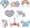 8 Stück Dreamy Unicorn Bügelbilder Regenbogen Stern Herz Schmetterling Diamant Nähen auf bestickte Applikation Reparatur Stickerei Patch DIY Handwerk Zubehör für Kinder Mädchen Kleidung Rucksack