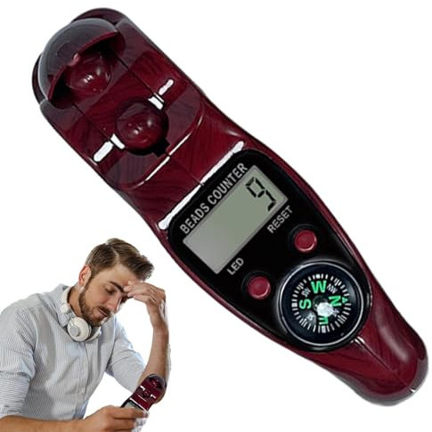 Compteur de comptage de perles – Appareil de comptage de perles de méditation, outil de comptage de doigts | Gadget électronique portable de comptage de perles, traqueur de perles précis, compteur num