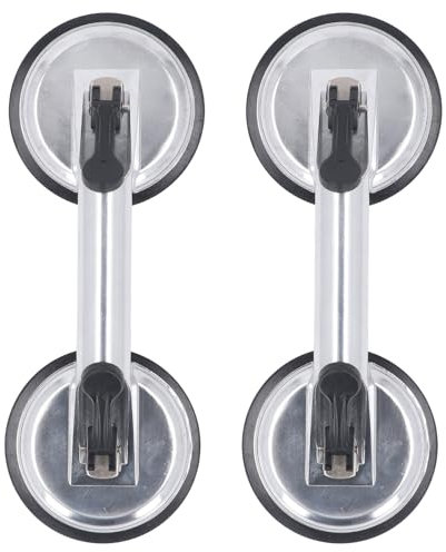 2 Ventosas de Doble Manija para Parabrisas de Vidrio, Ventosa de Doble Garra, Ventana de Parabrisas de Aleación de Aluminio para Espejo para Sistemas de Almacenamiento Montados y