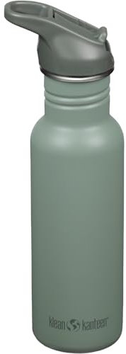 Klean Kanteen Classic Trinkflasche 532 ml – Edelstahl, Sea Spray, Flip Sport Cap, auslaufsicher, BPA-frei, leicht & nachhaltig, Trinkflasche für Sport, Büro, Schule, Outdoor