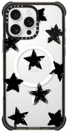 CASETiFY Ultra Impact iPhone 16 Pro Max Case [Strong Slim / 11.5ft 5X Militray Grade Drop Protection/Compatible with Magsafe] - Star Marks - Clear Black