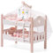 ROBOTIME Lit superposé en bois pour poupée - Lit transformable avec échelle et literie - Pour lits de poupée empilables de 18 pouces - Accessoire parfait pour poupée - Cadeau pour enfants (rose)