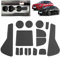 BSTW Auto Antirutschmatten für Opel Corsa F (2020-2025) | Originalgetreue Gummi Matte für Mittelkonsole, Getränkehalter & Türmulden | Passend für Opel Corsa Manuelle Bremse Version (Schwarz)