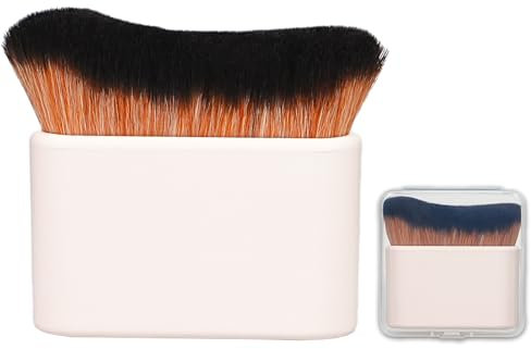 QJKLWV – Grand pinceau autobronzant pour le corps, pinceau kabuki pour le corps et le visage, pinceau de maquillage pour le corps pour un maquillage impeccable des jambes, pinceau bronzant